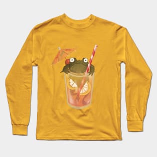 The Sad Frog in the Lemonade Long Sleeve T-Shirt